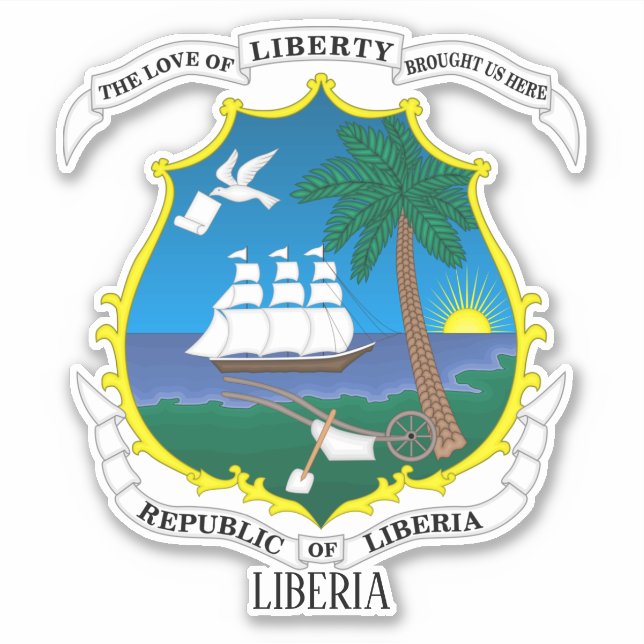 Liberia National Coat Of Arms Patriotic (Front)