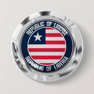 Liberia Round Emblem 3 Inch Round Button