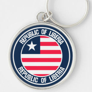 Liberia Round Emblem Keychain
