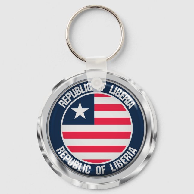 Liberia Round Emblem Keychain (Front)