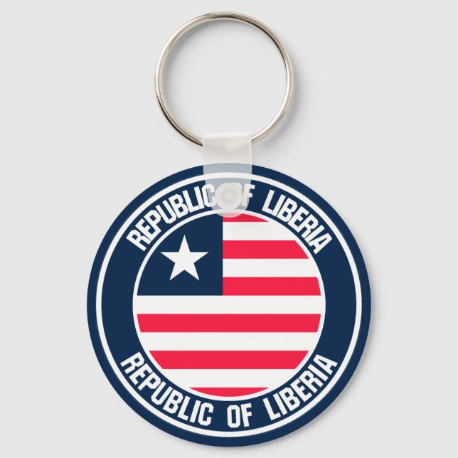 Liberia Round Emblem Keychain (Front)