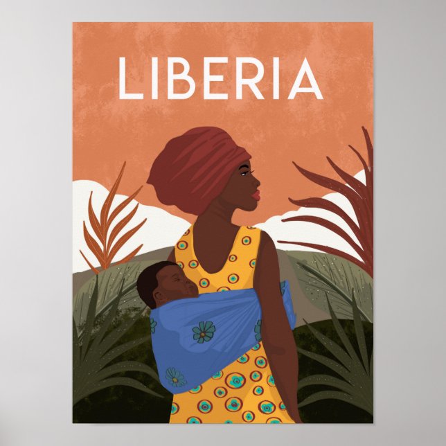 Liberia Sierra Leone  vintage  travel poster (Front)