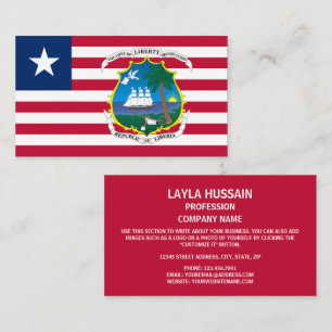 Liberian Flag & Coat of Arms, Flag of Liberia Business Card