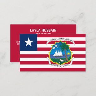 Liberian Flag & Coat of Arms, Flag of Liberia Business Card