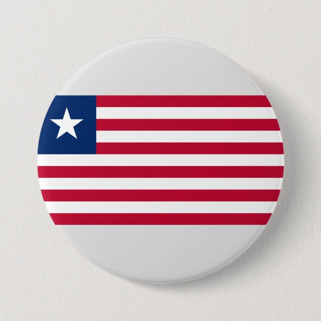 Liberian Flag (Liberia) 3 Inch Round Button (Front)