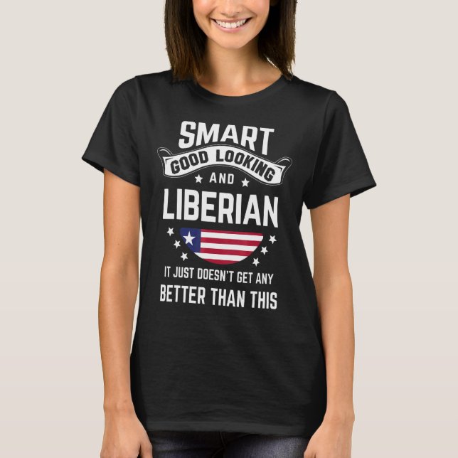 Liberian Flag Native Pride  Liberia Liberian Roots T-Shirt (Front)