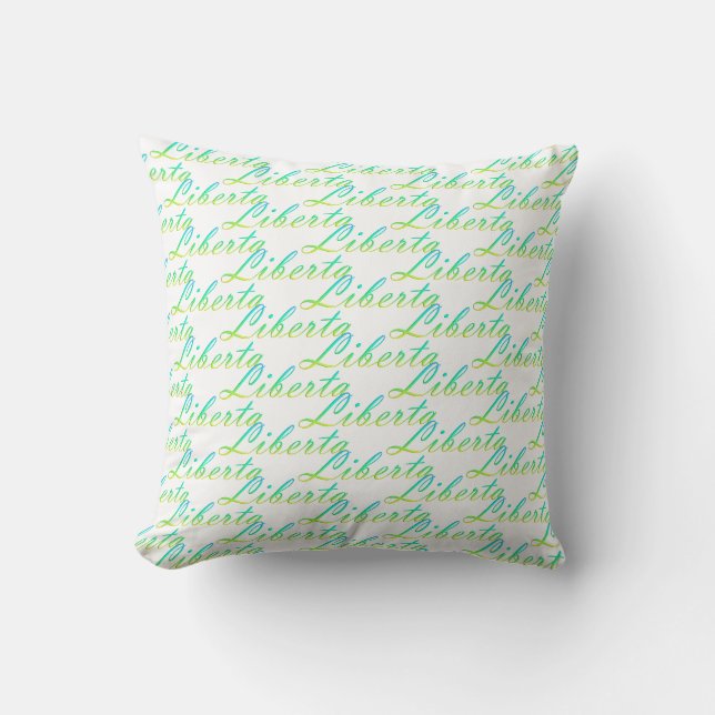 Libertà. Gradient Text. Throw Pillow (Front)