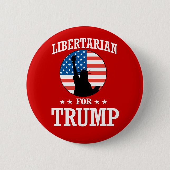 LIBERTARIAN FOR TRUMP 2 INCH ROUND BUTTON (Front)