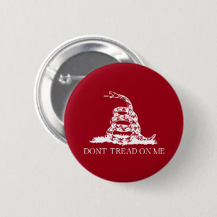 Libertarian Gadsden Flag Don't Tread on Me Black 2 Inch Round Button