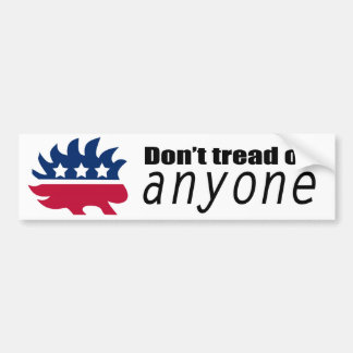 Libertarian Hedgehog Don't Tread on Anyone Bumper Sticker