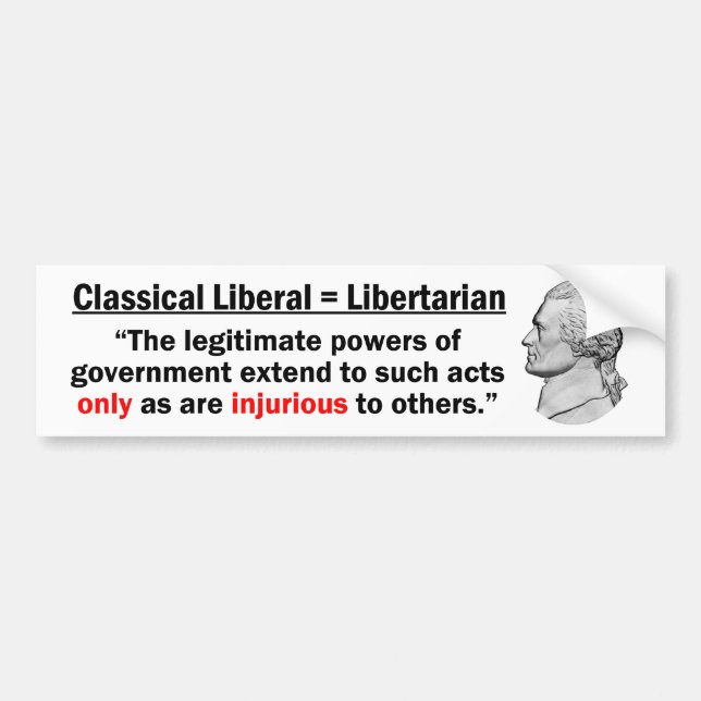 Libertarian Jefferson Bumper Sticker (Front)
