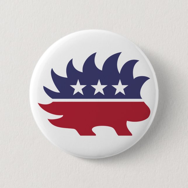 Libertarian Party Porcupine Symbol 2 Inch Round Button (Front)