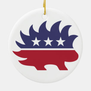 Libertarian Party Porcupine Symbol Ceramic Ornament