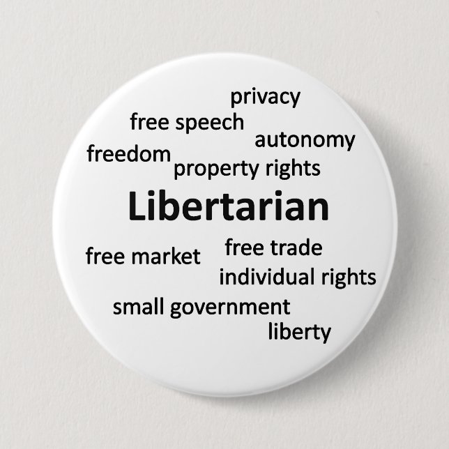 Libertarian Philosophy and Values 3 Inch Round Button (Front)