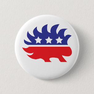libertarian porcupine 2 inch round button