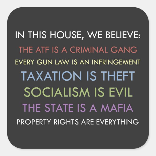 Libertarien Nous Croyons Sticker (Devant)