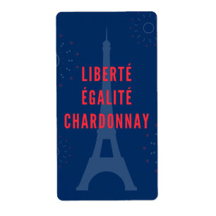 Liberté Égalité Chardonnay Funny Eiffel Tower Wine