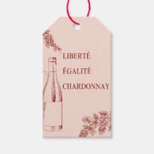 Liberté Égalité Chardonnay Funny Wine Illustration Gift Tags