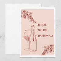Liberté Égalité Chardonnay Funny Wine Illustration