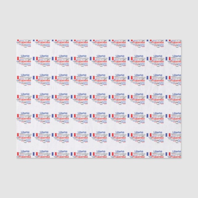 Liberté, Égalité, Fraternité - French Motto Flag Tissue Paper (Front)
