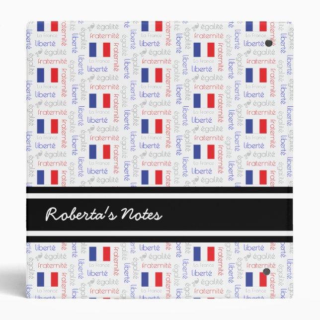 Liberté - Egalité - Fraternité French Word Pattern Binder (Back)