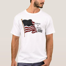 Liberté et justice de T-shirt de drapeau américain