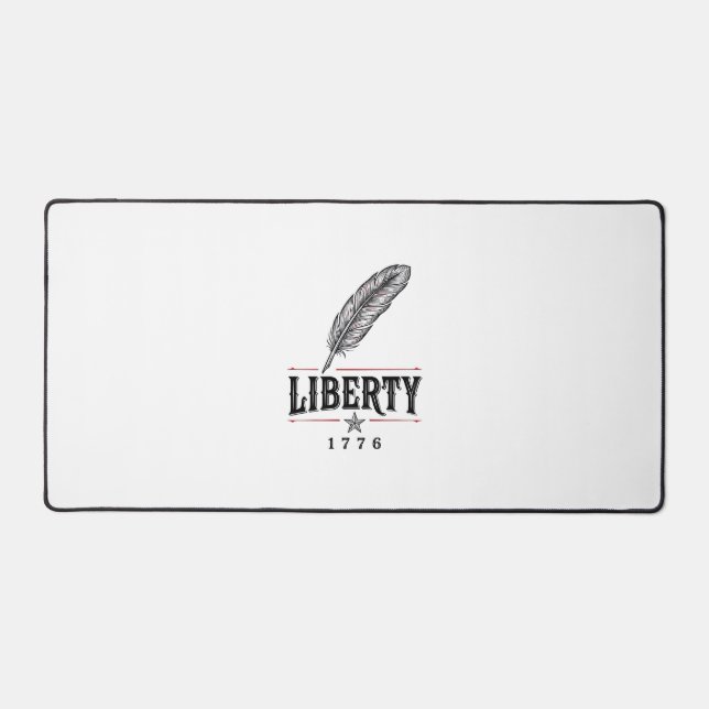 Liberty 1776 Patriotic Feather Vector Design_1 Desk Mat (Front)