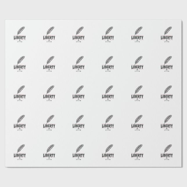 Liberty 1776 Patriotic Feather Vector Design_1 Wrapping Paper (Flat)