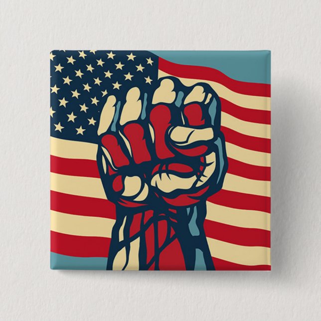 Liberty 2 Inch Square Button (Front)