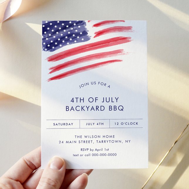 LIBERTY 4th of July Backyard BBQ Party Invitation (Creator Uploaded)