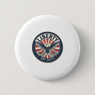 Liberty Adventure Patriotic Patriotic Pulp Book Co 2 Inch Round Button