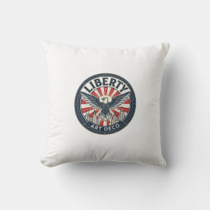Liberty Adventure Patriotic Patriotic Pulp Book Co Throw Pillow