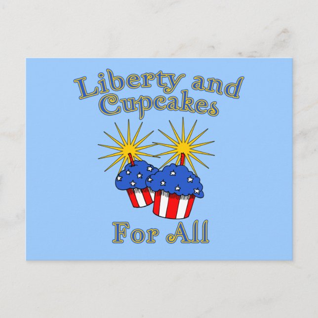 Liberty and Cupcakes for All Products Postcard (Front)