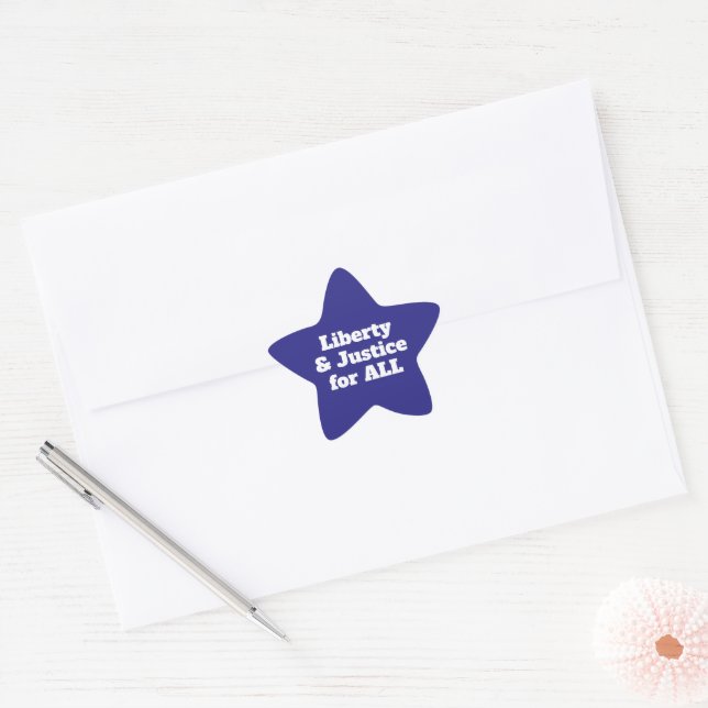 Liberty and Justice for All America 250th Star Sticker (Envelope)