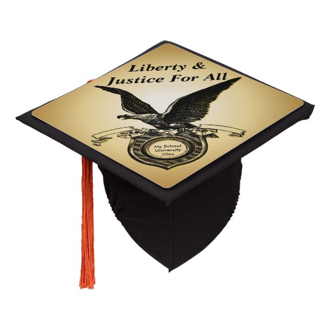 Liberty and Justice For All Graduation Cap Topper (Angled)