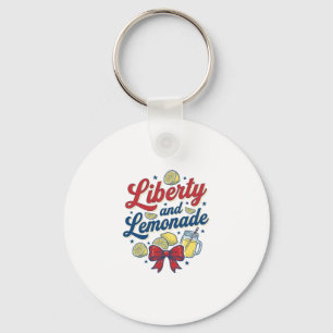 Liberty and Lemonade Patriotic Lemon Vector Shirt_ Keychain