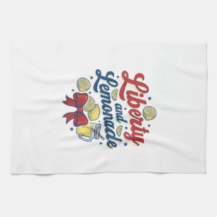 Liberty and Lemonade Patriotic Lemon Vector Shirt_ Kitchen Towel