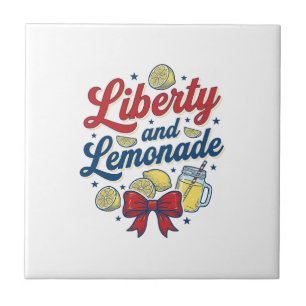 Liberty and Lemonade Patriotic Lemon Vector Shirt_ Tile