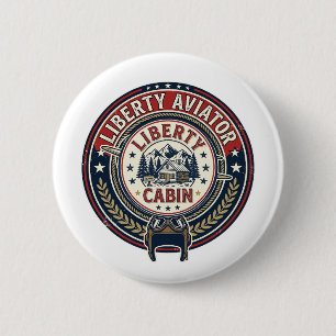 Liberty Aviator Patriotic Patriotic Aviation Vinta 2 Inch Round Button