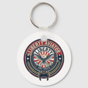 Liberty Aviator Patriotic Patriotic Aviation Vinta Keychain