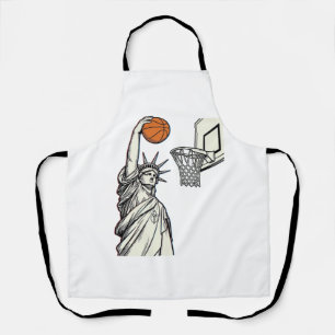Liberty Basketball Dunk Vintage Engraving Design_1 Apron