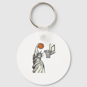 Liberty Basketball Dunk Vintage Engraving Design_1 Keychain