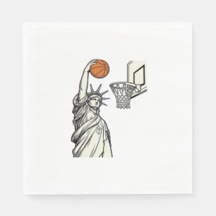 Liberty Basketball Dunk Vintage Engraving Design_1 Napkin