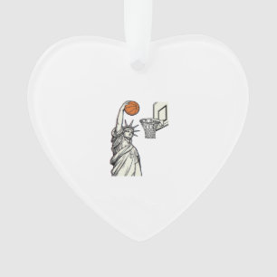 Liberty Basketball Dunk Vintage Engraving Design_1 Ornament