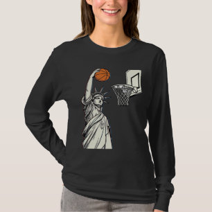 Liberty Basketball Dunk Vintage Engraving Design_1 T-Shirt