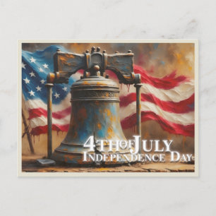 Liberty Bell Art for 4th of July Celebration Postcard