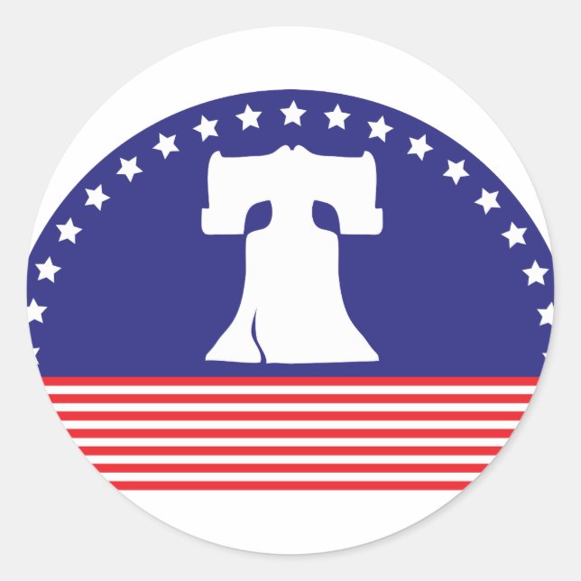 liberty bell flag classic round sticker (Front)