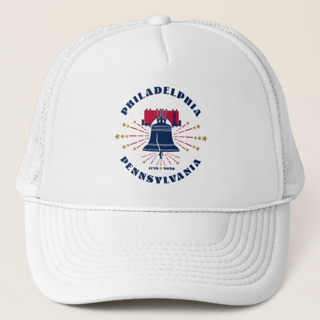 Liberty Bell Philadelphia Pennsylvania Trucker Hat (Front)