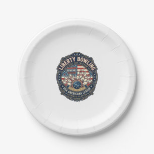 Liberty Bowling Patriotic Patriotic Bowling Vintag Paper Plate