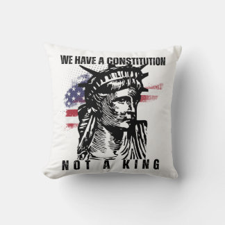 Liberty Bust with Grunge Flag Art Throw Pillow